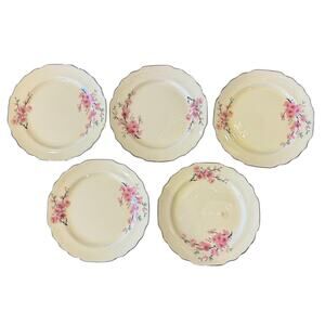 W.S. GEORGE China Bolero Peach Blossom 6.5 inch Plates set of 5 *as is*